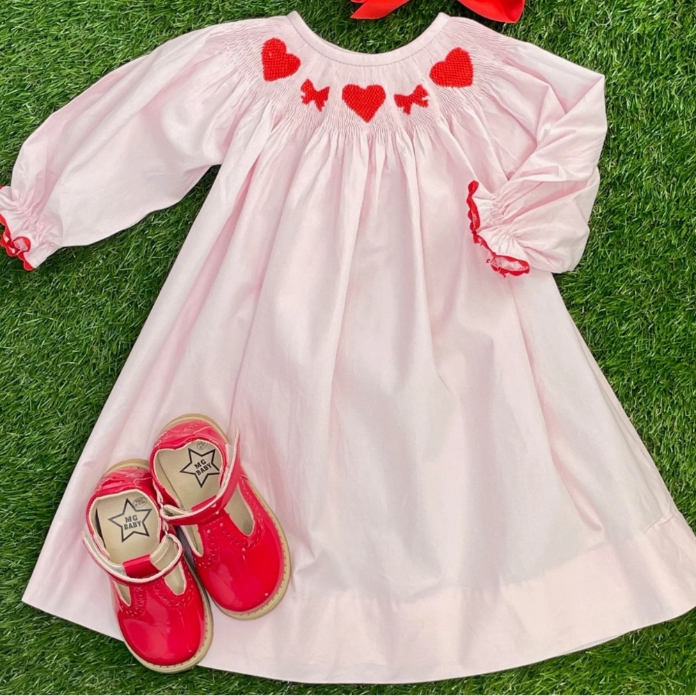 Pleats and Stitches Heart Bishop Dress